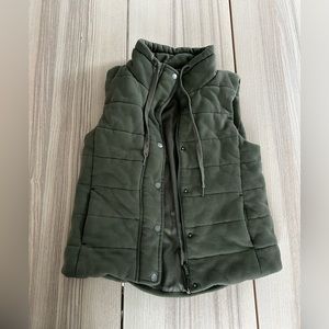 Army Green Cotton Puffer Vest